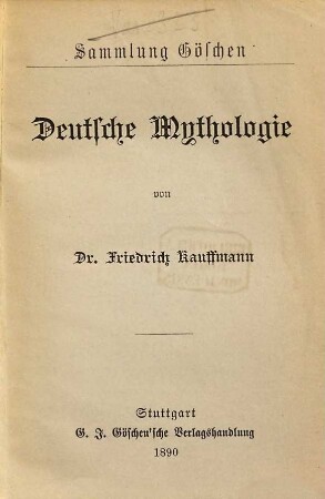 Deutsche Mythologie