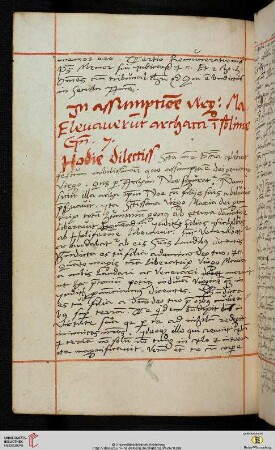 Jn assumptione Uirginis Maria [Predigttext, Gn 7,17:]