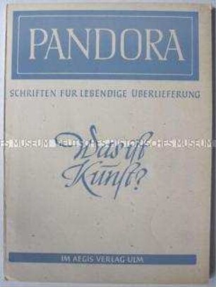 Heft aus der Schriftenreihe "Pandora" zur Definition von Kunst