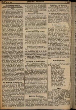 Zweite Ausgabe vom Samstag, den 28. Dezember 1929.