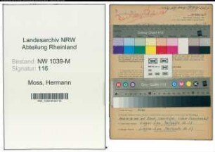 Entnazifizierung Hermann Moss , geb. 08.04.1915 ()