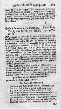 Versuch in vermischten Gedichten. T.1.