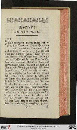 Vorrede zum ersten Bande