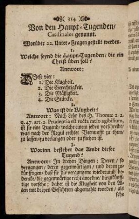 354-370, Von den Haupt-Tugenden, Cardinales genannt