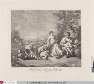 [Rastende Hirtin mit Kindern]