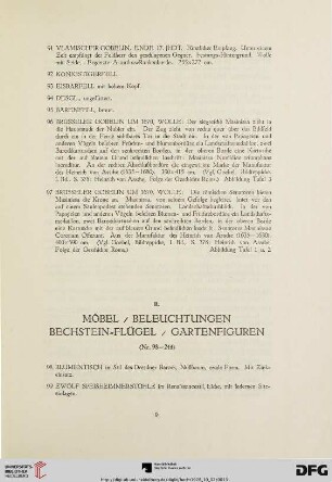 Möbel, Beleuchtungen, Bechstein-Flügel, Gartenfiguren (Nr.98-244)