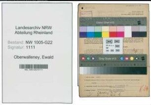 Entnazifizierung Ewald Oberwalleney , geb. 10.05.1891 (Mueller)