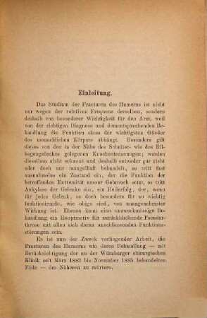 Die Fracturen des Humerus und deren Behandlung