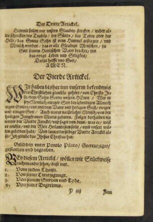 Der Vierde Artickel.