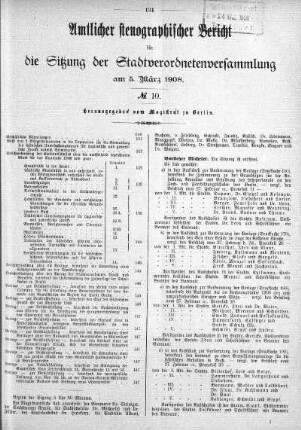No. 10, 5. März 1908