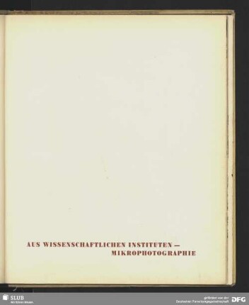 Aus wissenschaftlichen Instituten - Mikrophotographie