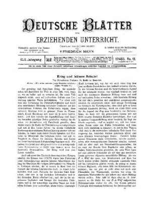 Krieg und höhere Schule!