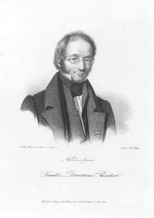 Bildnis Wietersheim, von Eduard Karl August Wilhelm, Landesdirektionspräsident, Minister : Lutherer, Carl: Bildnis Wietersheim, von Eduard Karl August Wilhelm, Landesdirektionspräsident, Minister. Lithographie; 171 x 134 mm. Dresden: Kupferstich-Kabinett o. Inv. in A, 4 (INT XV-XX, A in B-Bänden). Singer 96511