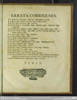 Errata Corrigenda