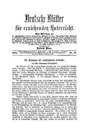 Die Grundzüge der vergleichenden Erdkunde