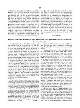 Ergänzungen und Berichtigungen zu einigen naturgeschichtlichen Lektionen