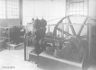 Zweizylinder-Kolbenpumpe mit elektrischem Antrieb (Thyssen) : Technikgeschichte | Maschinenbau | Hebezeuge | Pumpen, Ventilatoren, Kompressoren