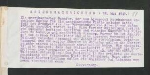 17 Kriegsnachrichten 28. Mai 1915
