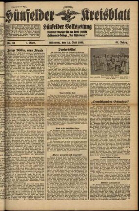 Erste Ausgabe vom Mittwoch, den 12. Juli 1939.