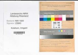 Entnazifizierung Irmgard Kolshorn, geb. 14.11.1893 (Lehrerin)