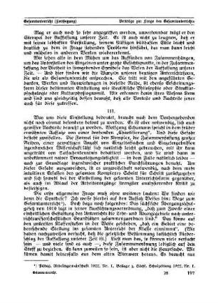 Beiträge zur Frage des Gesamtunterrichts : (Fortsetzung) ; [Beilage Gesamtunterricht]