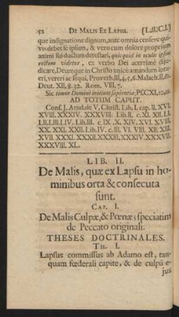 Lib. II. De Malis, quae ex Lapsu in hominibus orta & consecuta sunt.