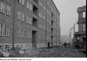 Blick auf die Baustelle für Wohnbauten Ranstädter Steinweg