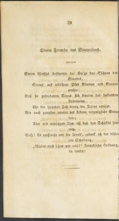 Einem Freunde ins Stammbuch