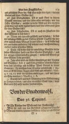 Von der Gnadenwahl.