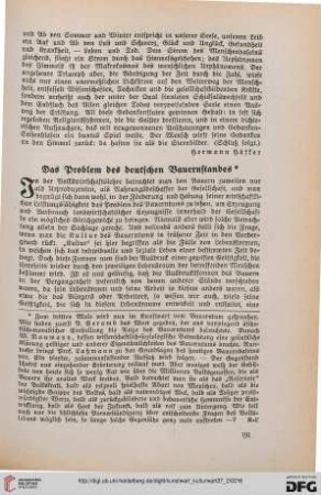 37: Das Problem des deutschen Bauernstandes