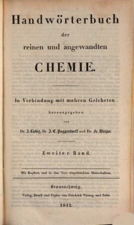 Handwörterbuch der reinen und angewandten Chemie, 2