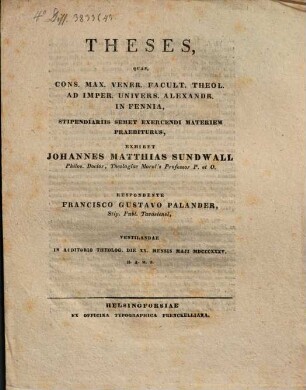 Theses de systemate ethico Hegeliano