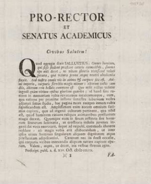3, Pro-Rector et Senatus Academicus Civibus Salutem!
