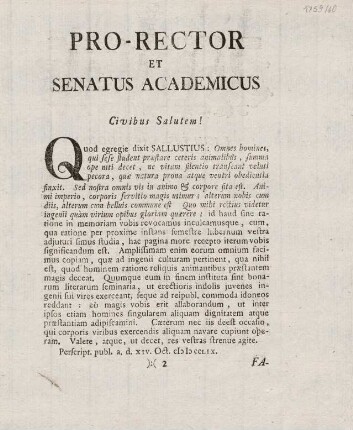 3, Pro-Rector et Senatus Academicus Civibus Salutem!