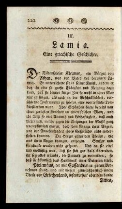 III. Lamia. Eine griechische Geschichte.