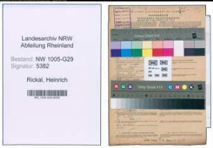 Entnazifizierung Heinrich Rickal , geb. 15.05.1897 (Bahnassistent)