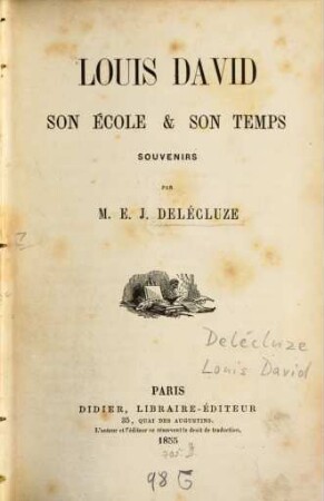 Louis David, son école et son temps
