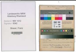 Entnazifizierung Franz Brauer , geb. 21.07.1880 (Uhrmachermeister)
