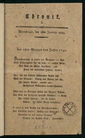 861-868, Nr. 1: 1.1.1793