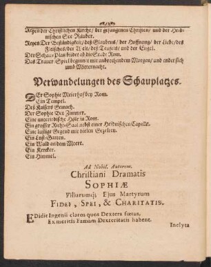 Verwandelungen des Schauplatzes.