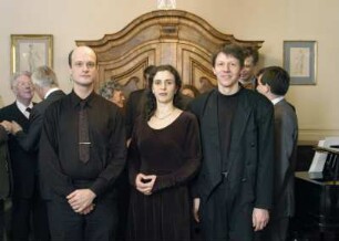 Soiree "Bertrand Roth und sein Dresdener-Musiksalon"; Matthias Lorenz (Cellist), Franziska Dillner (Mezzosopranistin), Stefan Eder (Pianist)