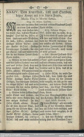 XXXIV. Von Krankheit, Tod und Sterben