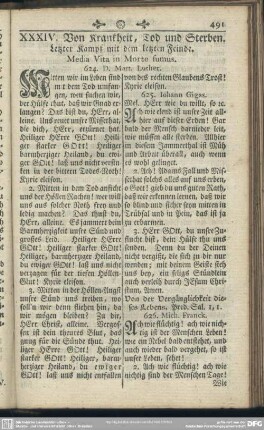 XXXIV. Von Krankheit, Tod und Sterben