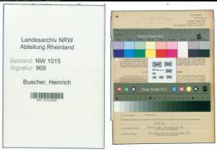 Entnazifizierung Heinrich Buecher , geb. 21.11.1911 (Friseur)