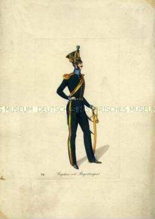 Uniformdarstellung, Kapitän des -Korps, Dänemark, 1815/1830.