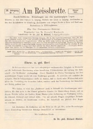 Nr. 1. Januar 1911.