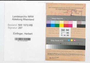 Entnazifizierung Herbert Einfinger , geb. 18.02.1907 (Angestellter)