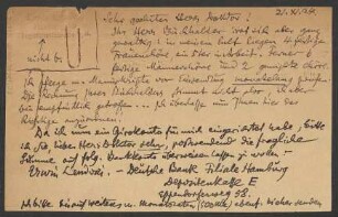 Brief an Ludwig Strecker an B. Schott's Söhne : 21.10.1924