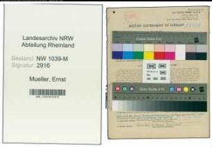 Entnazifizierung Ernst Mueller , geb. 01.06.1890 (Angestellter)