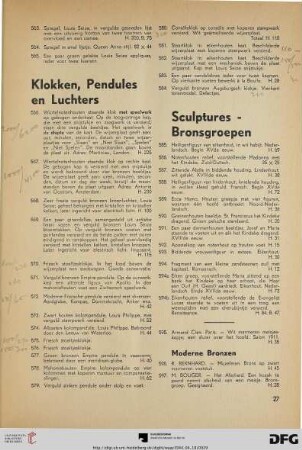 Klokken, pendules en luchters (Nr. 566-584)